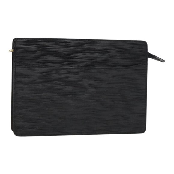 LOUIS VUITTON Epi Pochette Homme Clutch Bag Black Noir - Picture 1 of 16